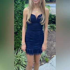 Dillards Dark Blue Sparkly Dress